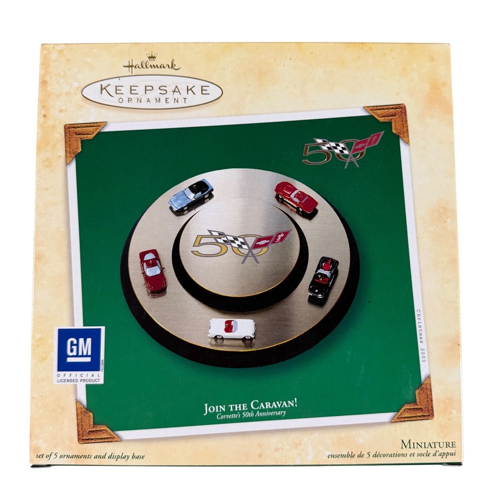 Hallmark‎ Keepsake 2003 Corvette 50th Anniversary Miniature Ornament Set QXM4977
